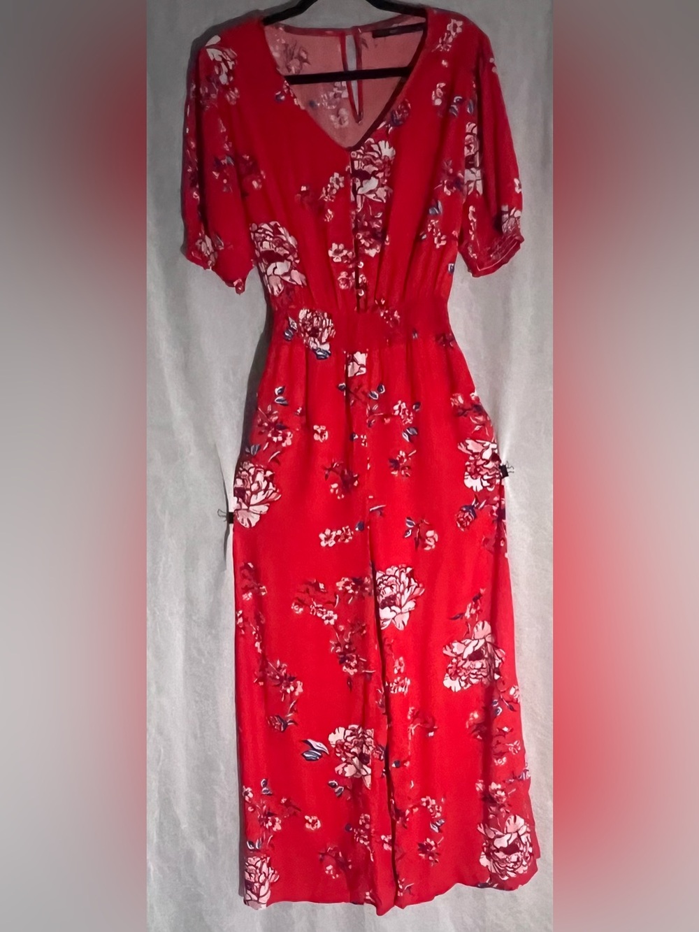Hazel red floral jumpsuit